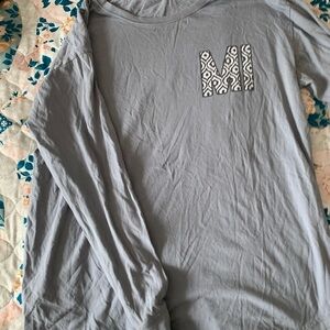 black and white Michigan Long Sleeve Shirt